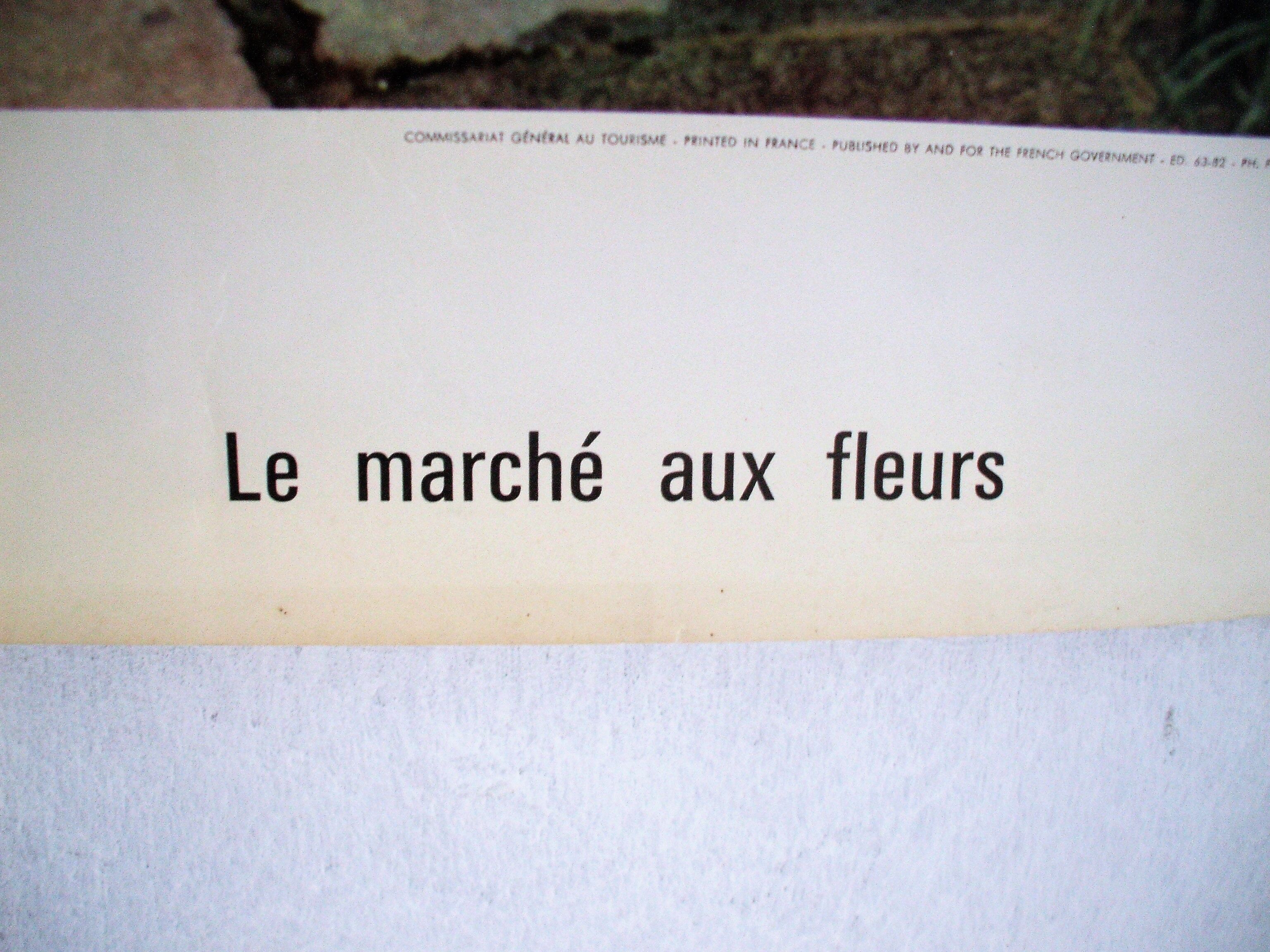 Displays the Paris flower market