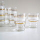 Série de 10 verres années 50 granités et dorés