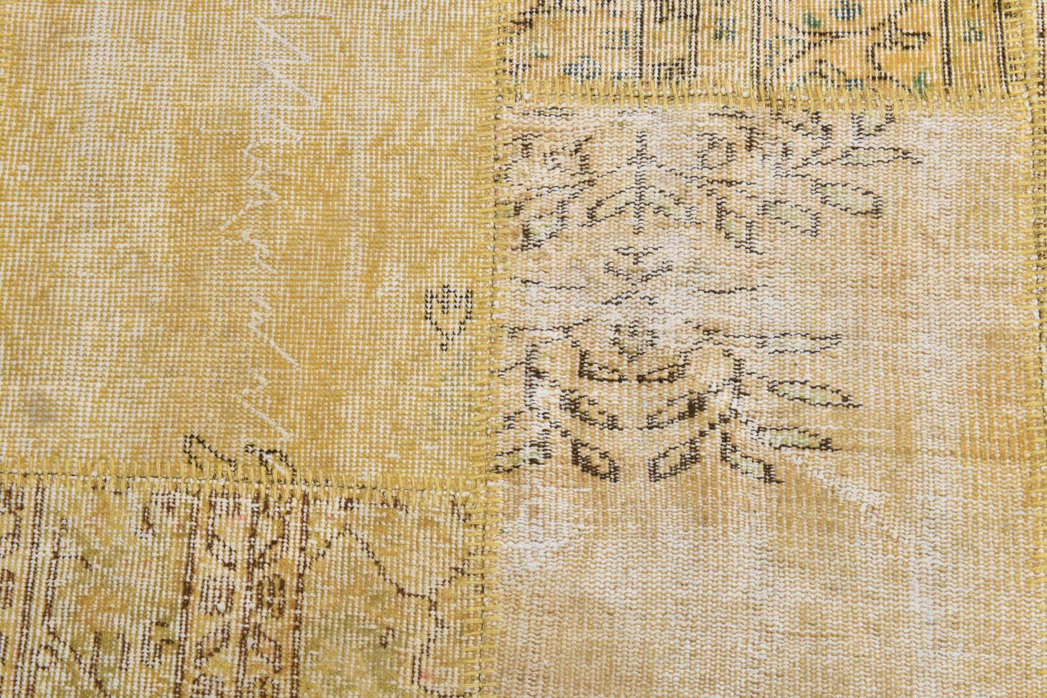 Yellow Mustard Large Vintage Rug, 204x306Cm
