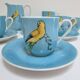 Limoges porcelain parakeet decor coffee service