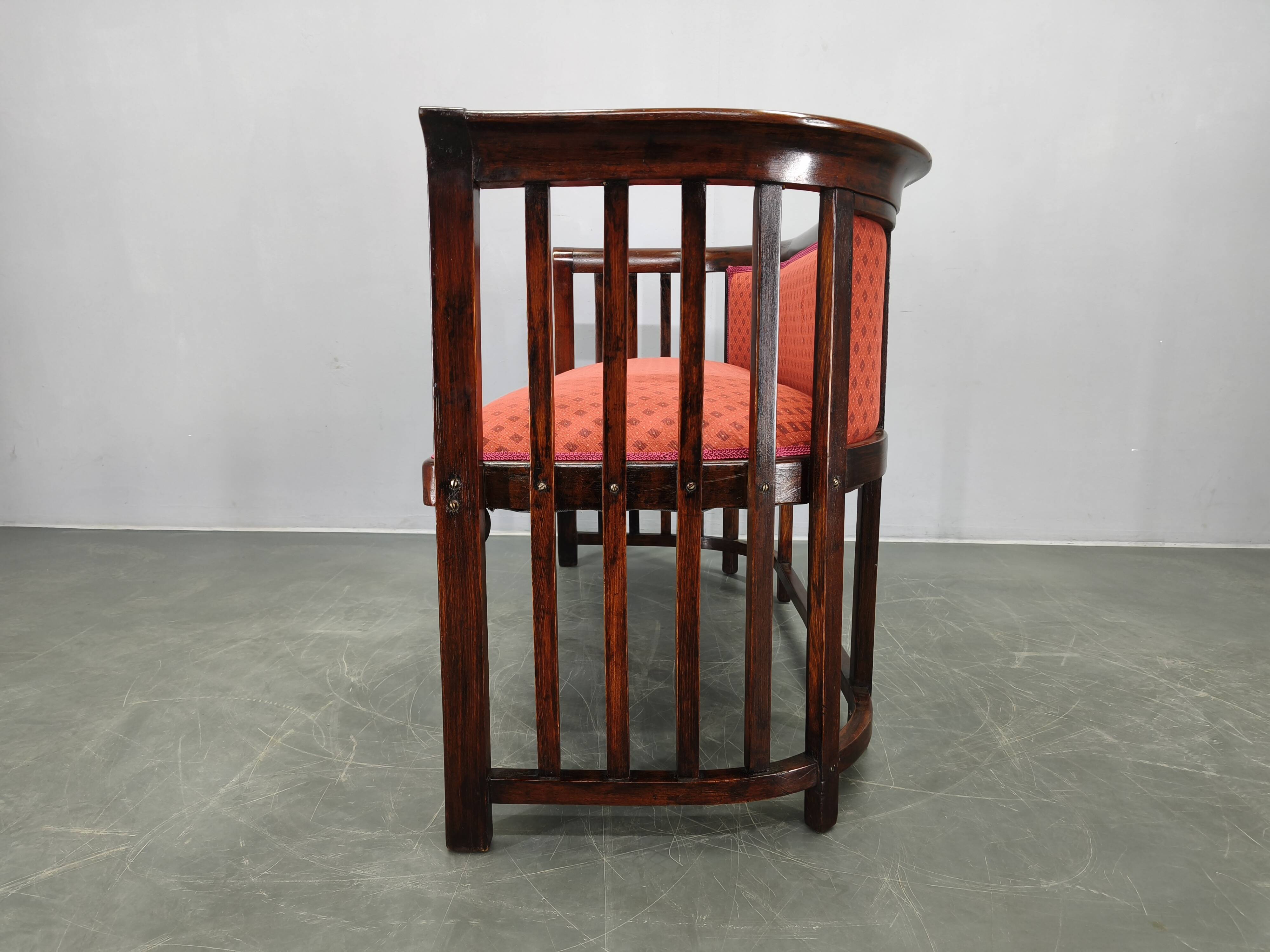 Josef Hoffmann Art Deco Beech Sofa, Vienna Secession, 1920s