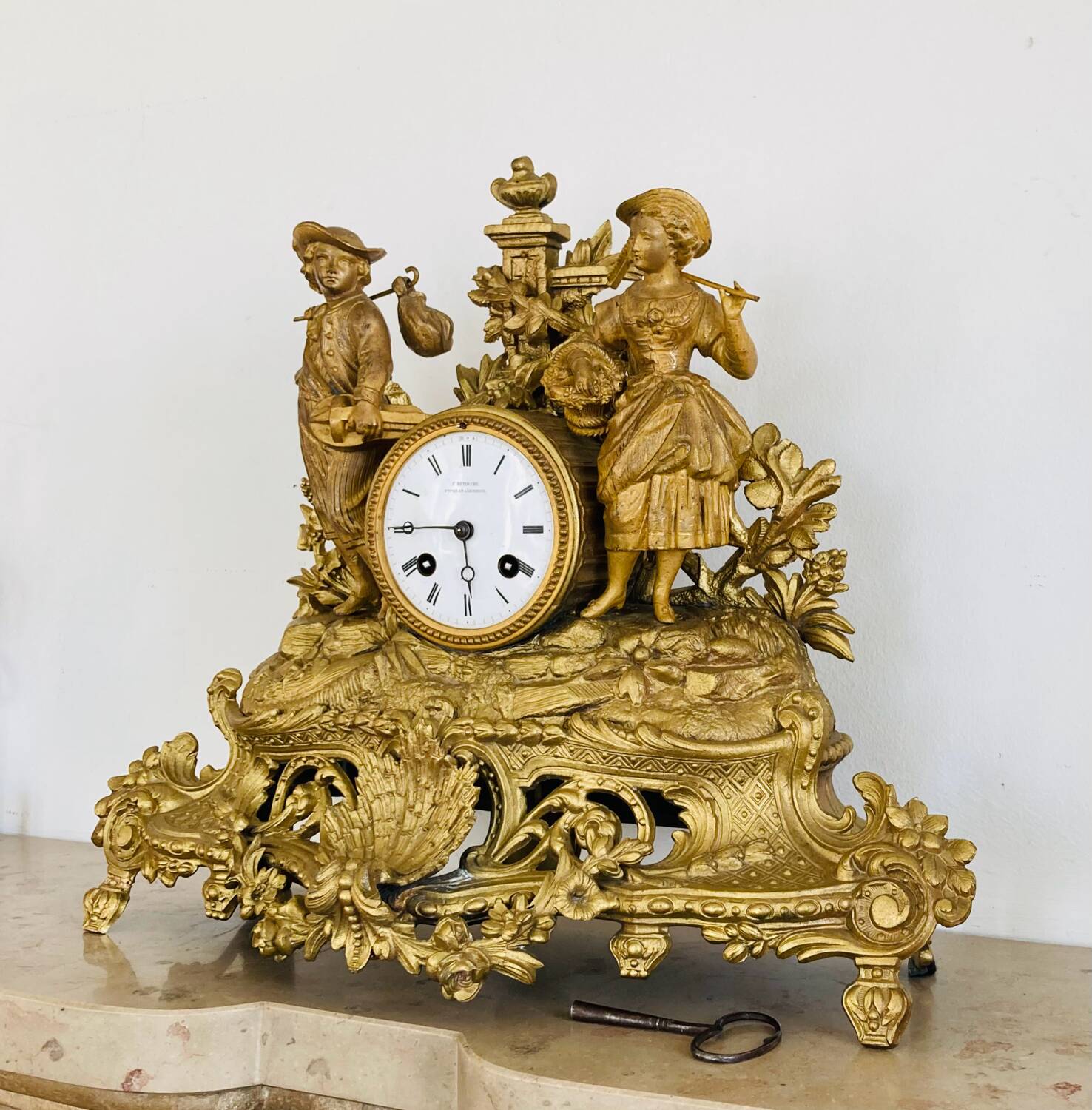 19th century pendulum c• detouche fseur de sm-l'empire paris japy Frères movement 1855