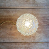 Lampe globe “godrons” ovale en verre