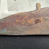 Vintage French oil painting on canvas, signed L. Salcido