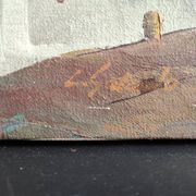 Vintage French oil painting on canvas, signed L. Salcido