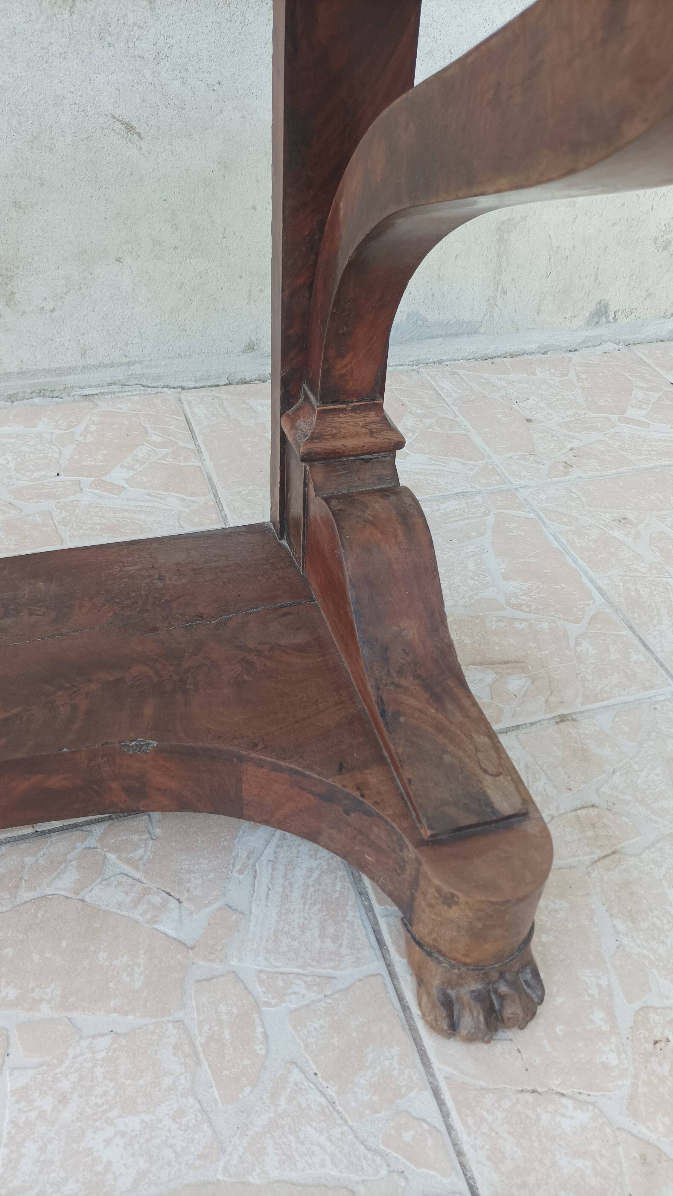 Restoration period mahogany console table