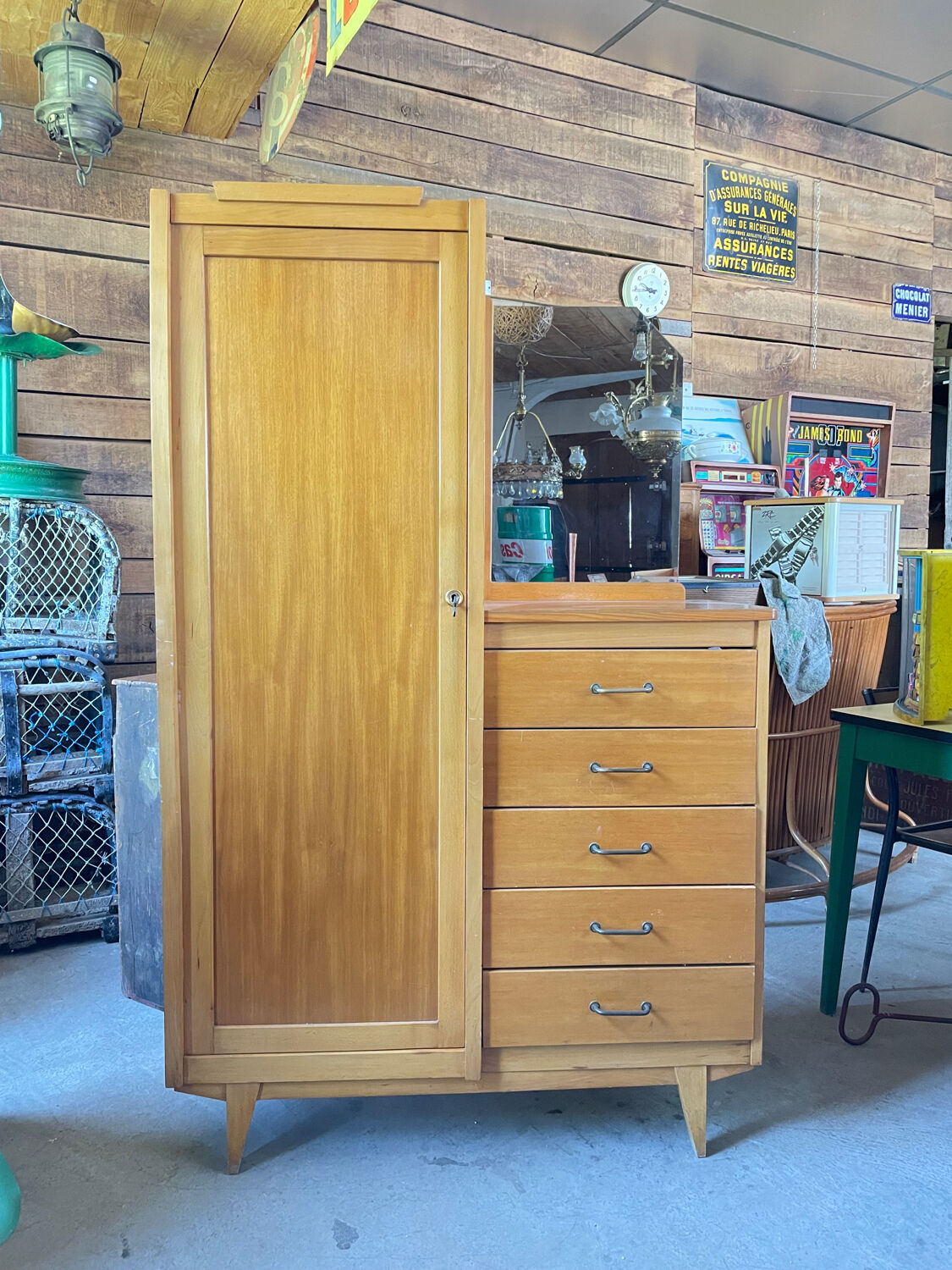 Vintage asymmetrical chest of drawers