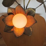 Golden metal brass flower lamp