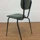 Set de 4 chaises années 50, métal et skaï vert