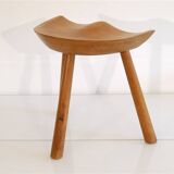 Danish wooden stool in the style of Mogens Lassen