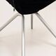 Vintage black velvet swivel lounge chair, sculptural butterfly shape.
