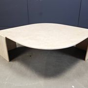 Vintage travertine coffee table by Roche Bobois, 1970s