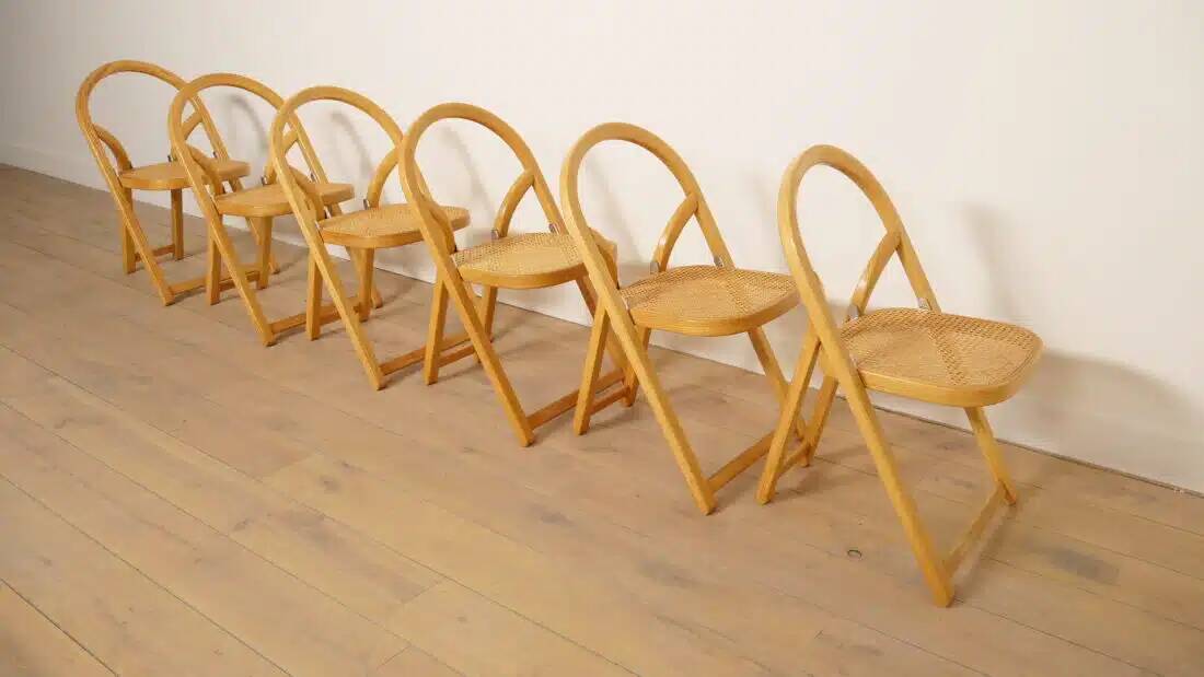 Set of 6 folding chairs | Arca | Gigi Sabadin for Crassevig