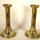 Pair of brass push candlesticks