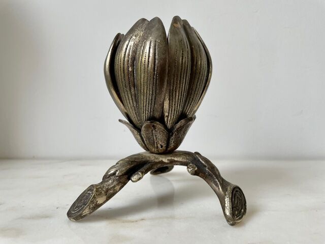 Ashtray flower 1970 silver bronze