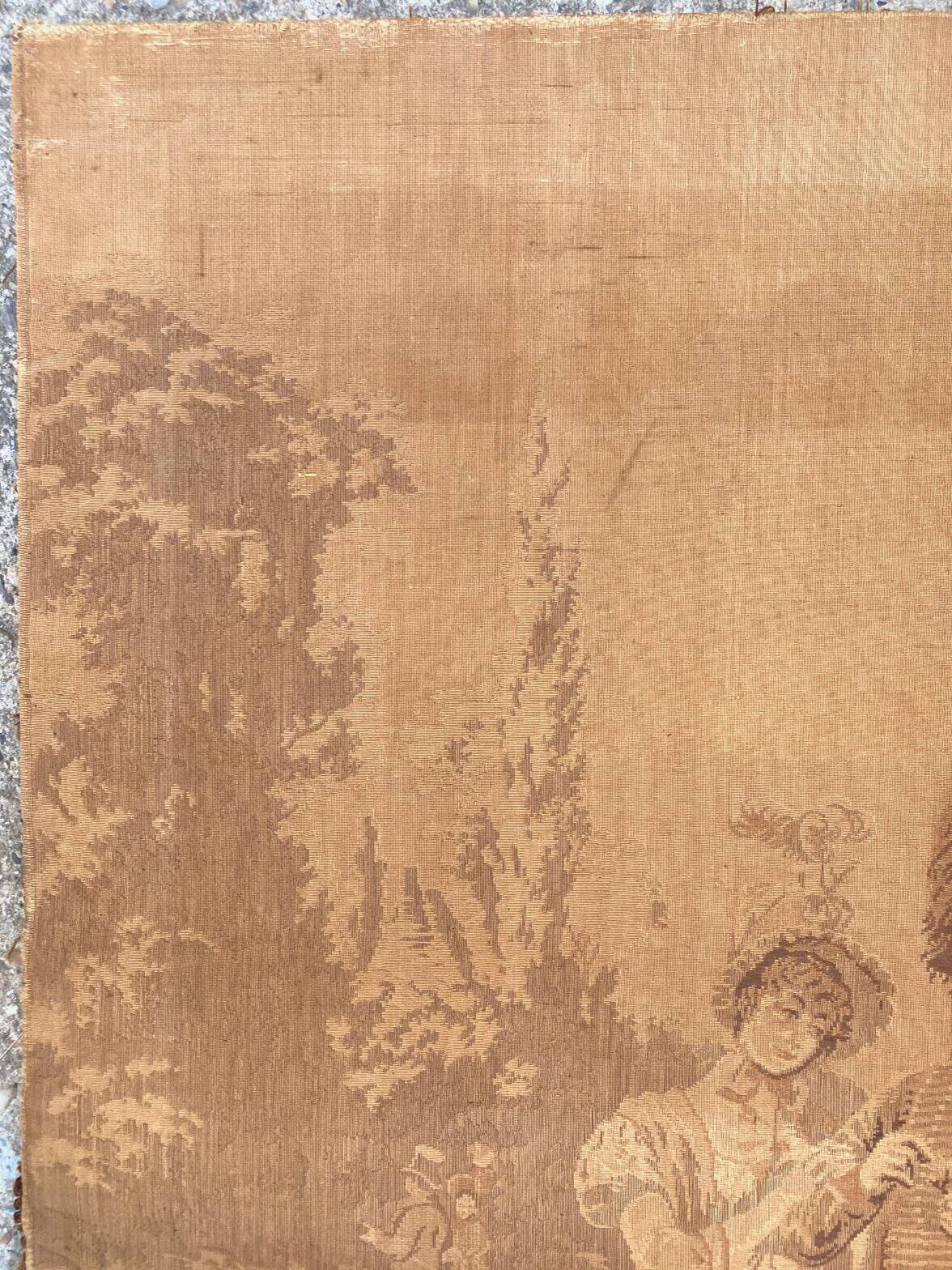 Pair of nineteenth century tapestries featuring a hussar and an elegant