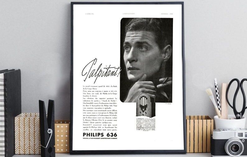 Vintage poster 30s Radio TSF Philips
