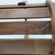 Log basket solid wood slatted vintage folk art