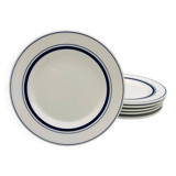 6 Assiettes dessert Quadrifoglio - Italy - Liseré bleu.