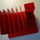 Pencil jar / letter range, vintage 80s, red plastic