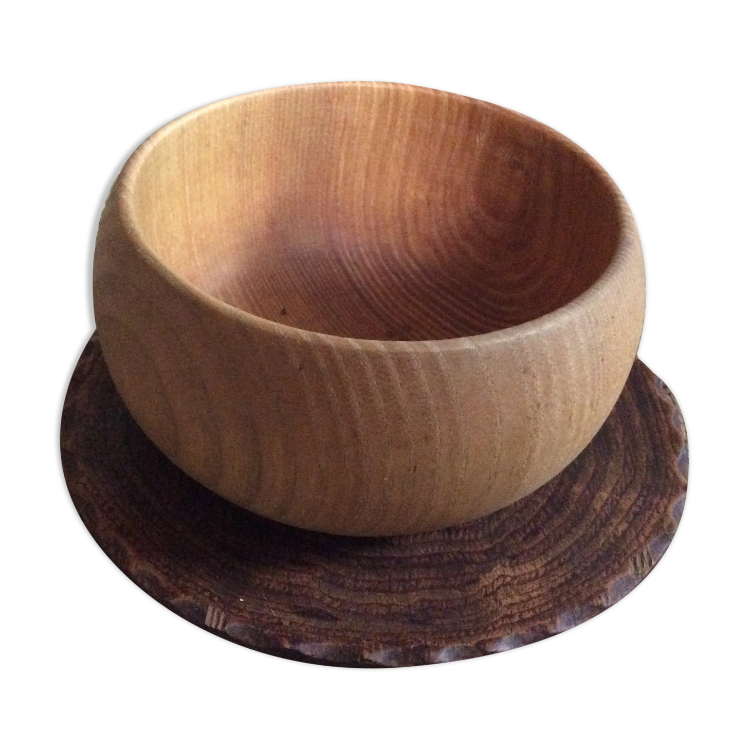 Wooden bowl and plate set