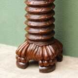 Column, carved walnut press screw, 19th century