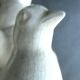 Cracked white ceramic Art Deco book-snables: Birds, Doves