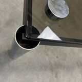 Table basse chrome et verre fumé années 70