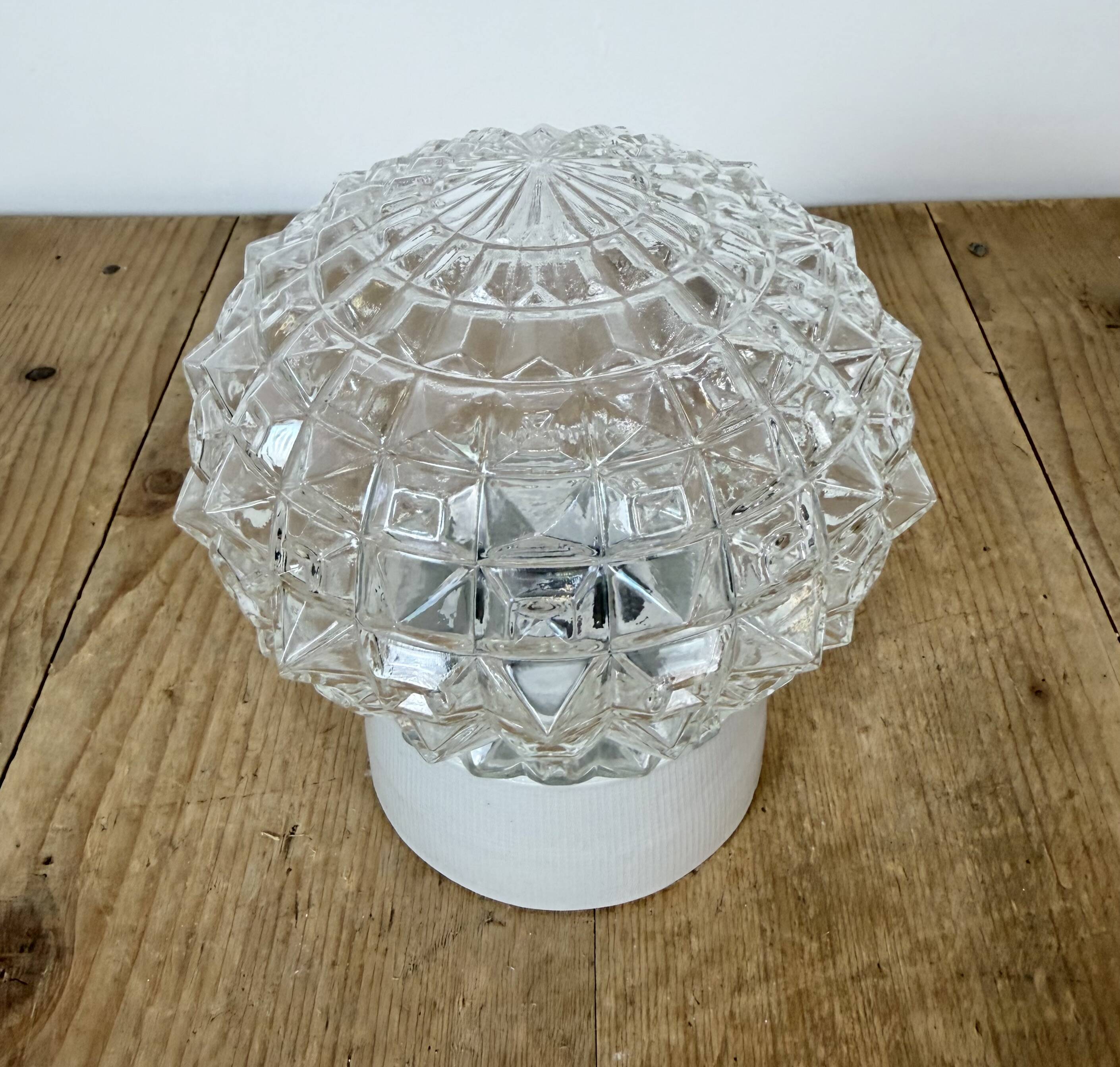Vintage White Porcelain Ceiling Light, 1970s