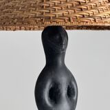 Lampe anthropomorphe en marbre noir vintage