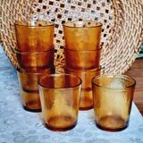 Set of 8 Lever amber glasses