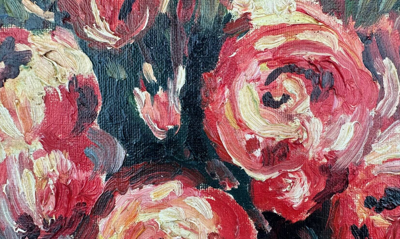 Painting signed "Bouquet of roses", early 20th century