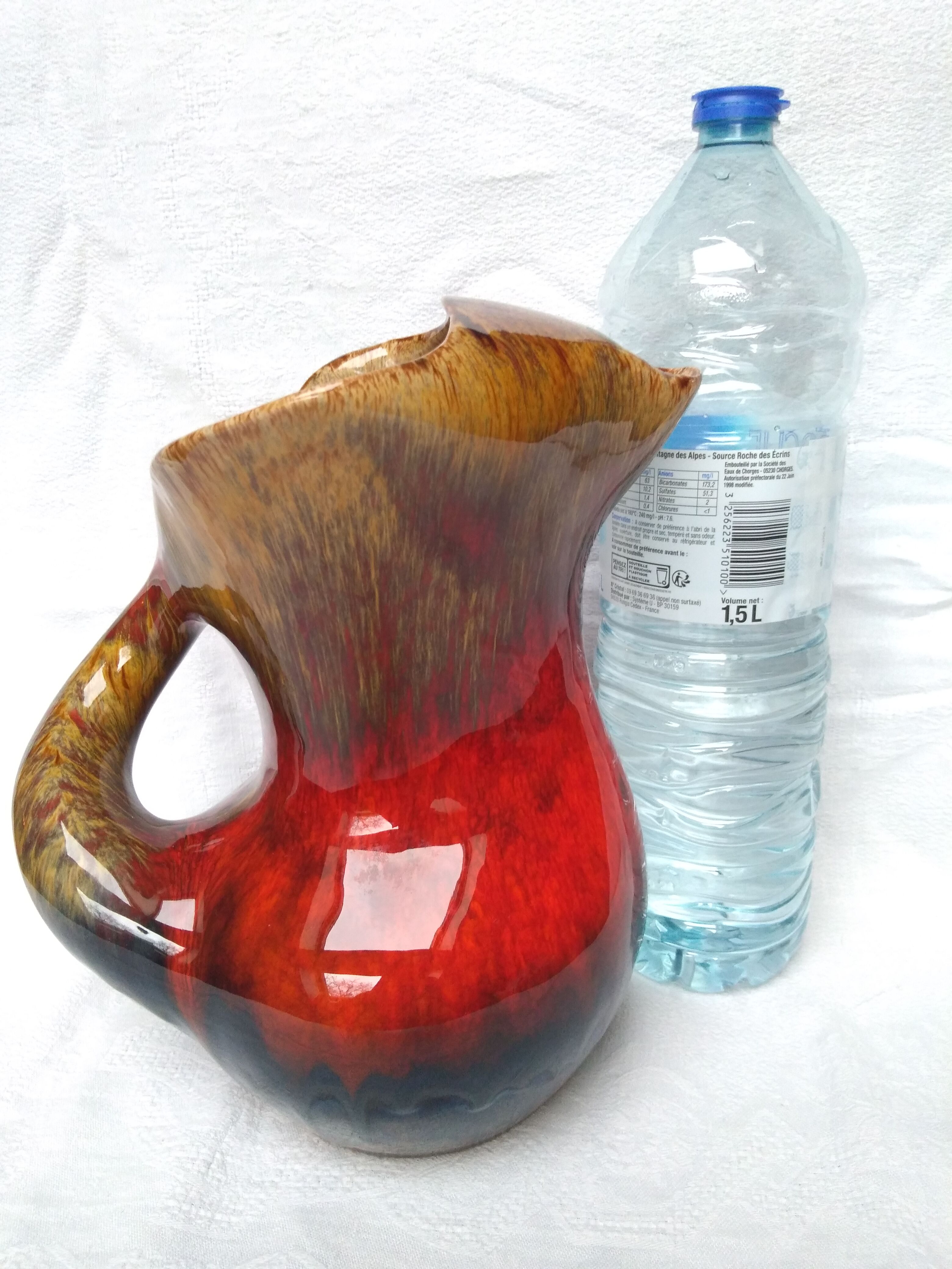 Vallauris free-form ceramic art vase stamped DC