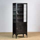 Polished iron medical cabinet, 1930s
