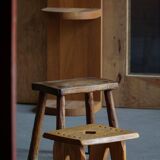 Modern Danish Wabi Sabi Stool in Solid Elm, Scandinavia, 1960s