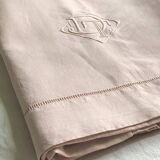 Old Sheet In Soft Pink Linen Thread