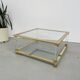 Table basse lucite, laiton et verre années 70