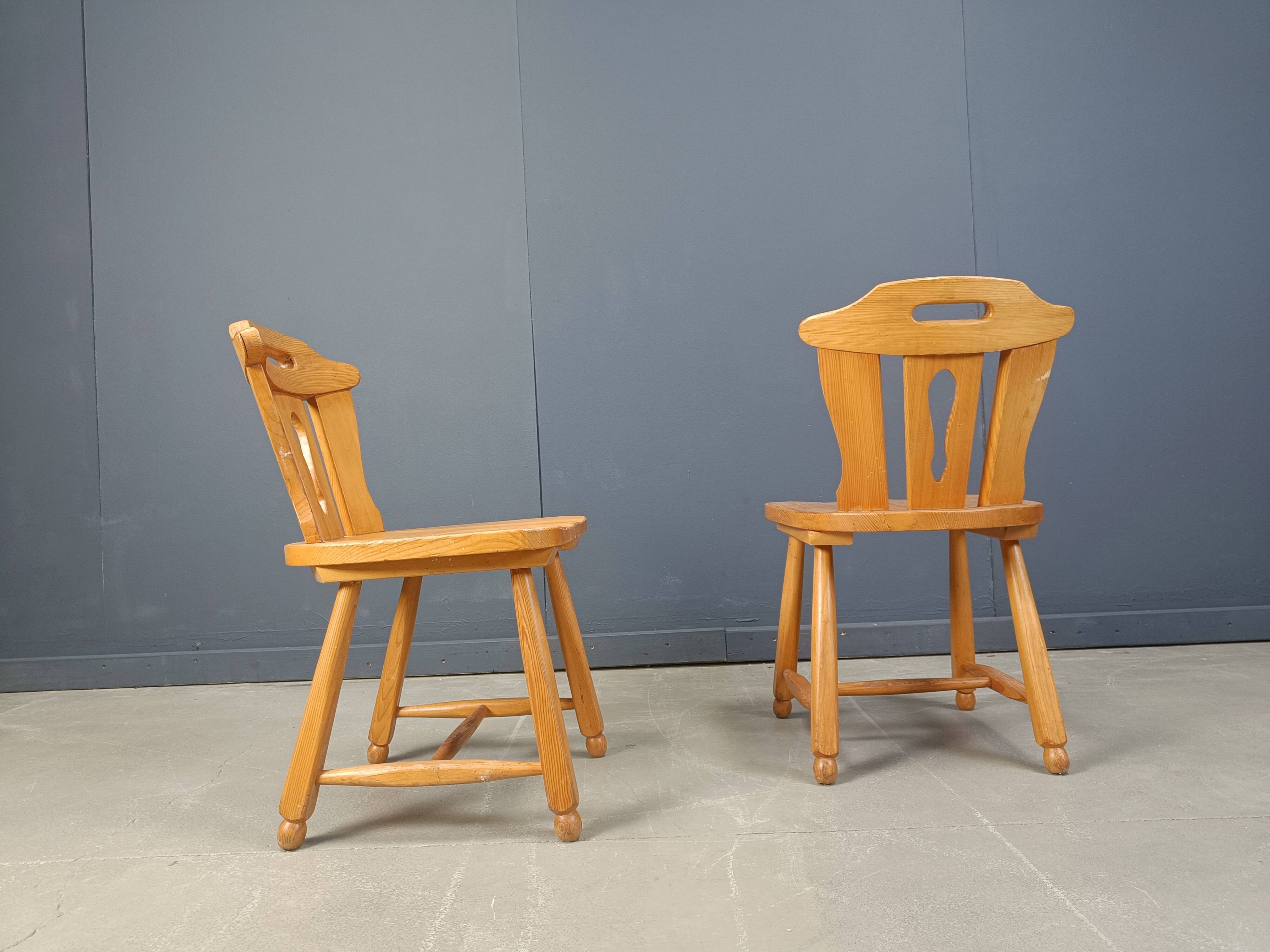 Mid century brutalist dining chairs, 1960s set of 4