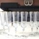 Lot of 6 x Champagne Flutes crystal/Valencay Gold/Crystal d'Arques