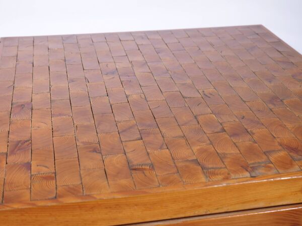 Table basse cocktail années 60 France Marqueterie