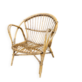 Fauteuil en rotin vintage