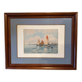 Old painting, Marine, signed and dated 1900
