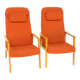 Set of 2 Scandinavian beech armchairs, Sweden, 1950
