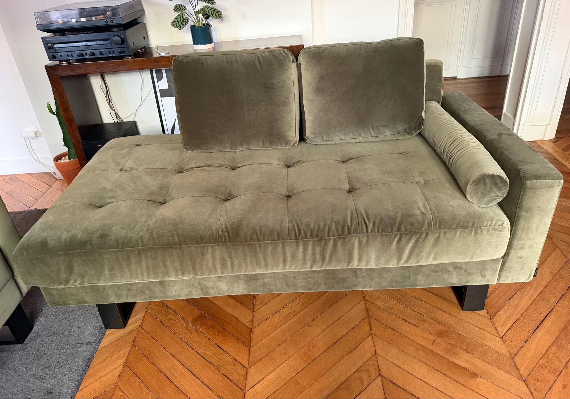 Sofa set nv gallery midnight bottle green velvet (convertible)