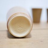 Series of 4 vintage stoneware glasses by the manufacture of Digoin, France