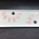 Gien earthenware cake dish, pink flower decoration, 1940s-50s
