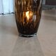 Vintage speckled amber and brown glass vase