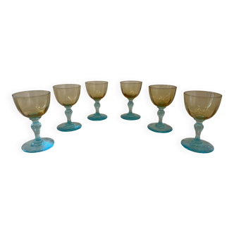 6 small glasses George Sand Portieux XIXth century