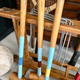 Old wooden croquet game
