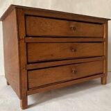 Small old wooden haberdashery chest of drawers, 3 drawers